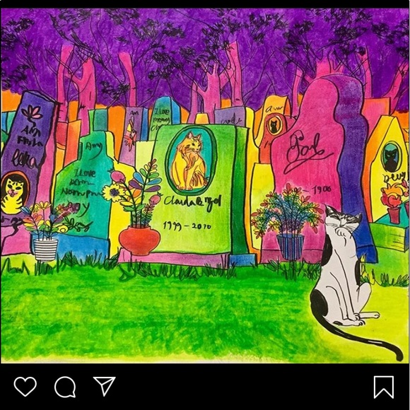 Père Lachaise Cemetary Psychedelic Art - Picture 1 of 1